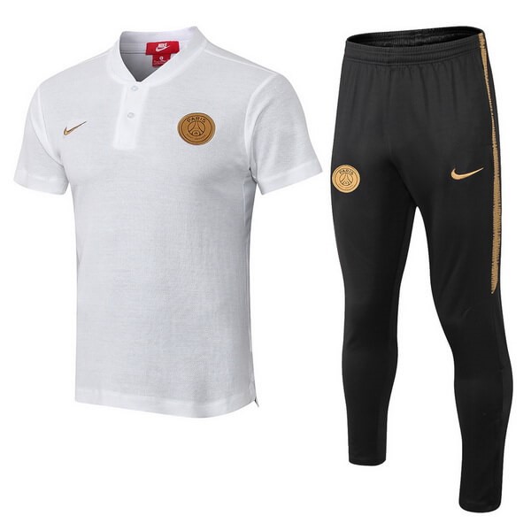 Polo Conjunto Completo Paris Saint Germain 2018/19 Blanco